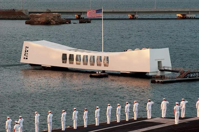 The USS Arizona Memorial at Pearl Harbor, Hawaii