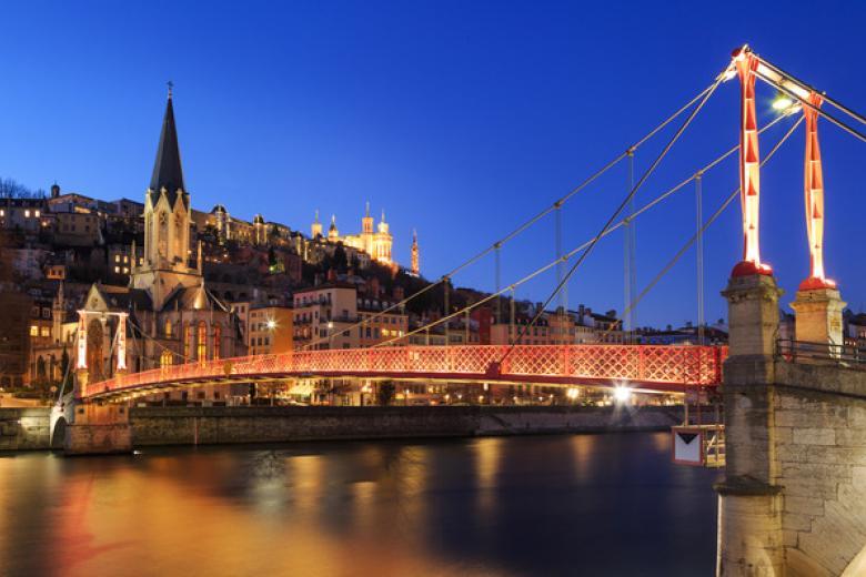 Saint Georges footbridge and Vieux Lyon 