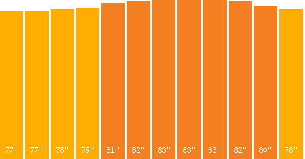 The graph that represents the temperature in fahrenheit