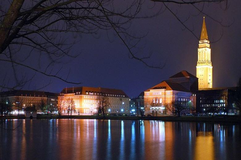 Kiel Rathaus Operahouse at Night
